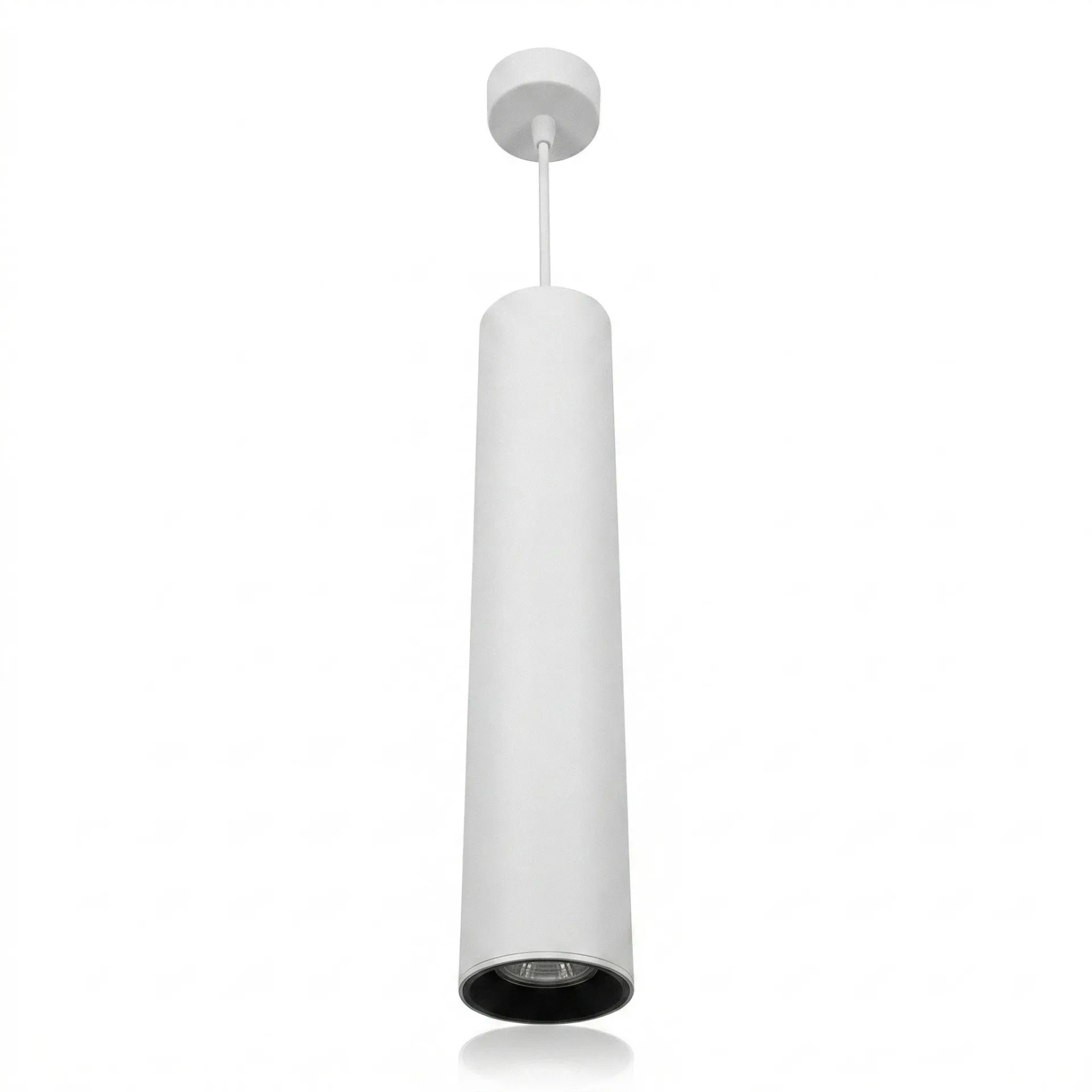 GU10 PLAIN CYLINDERICAL HOUSING AL ACRYLIC WHITE